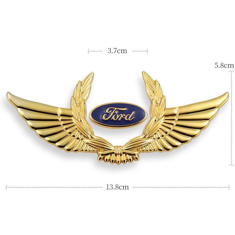 3D car gold body stickers to block scratches decorative stickers wings side label car logo stickers