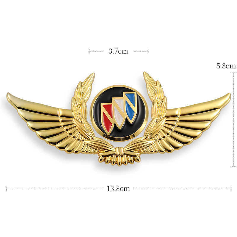 3D car gold body stickers to block scratches decorative stickers wings side label car logo stickers