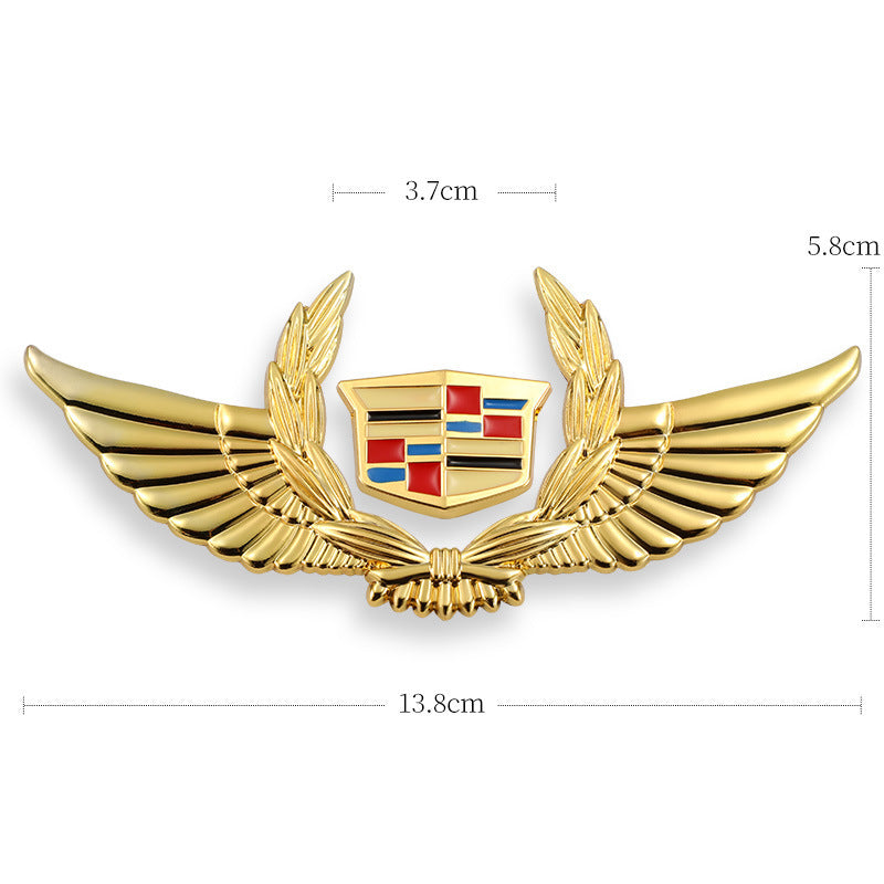 3D car gold body stickers to block scratches decorative stickers wings side label car logo stickers