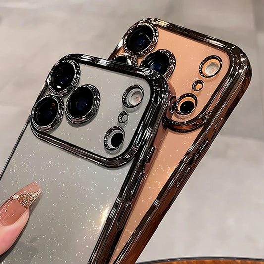 Luxury Glitter Hard Plating Clear Case for iPhone 14 15 16 17