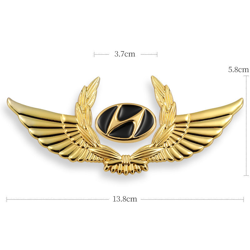 3D car gold body stickers to block scratches decorative stickers wings side label car logo stickers