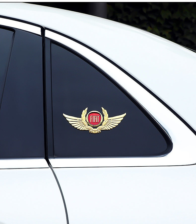 3D car gold body stickers to block scratches decorative stickers wings side label car logo stickers