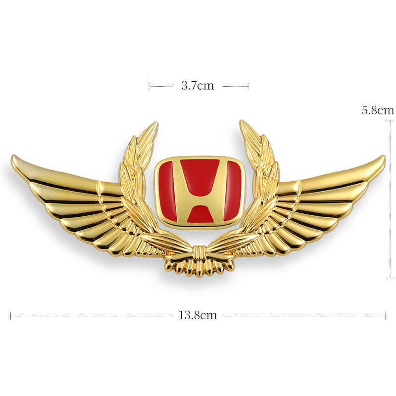 3D car gold body stickers to block scratches decorative stickers wings side label car logo stickers
