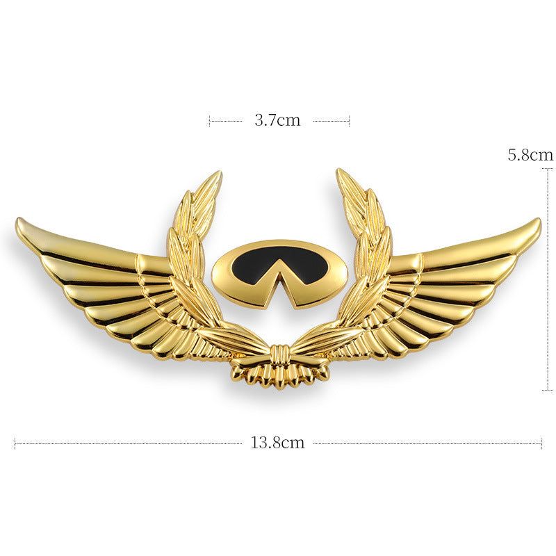 3D car gold body stickers to block scratches decorative stickers wings side label car logo stickers